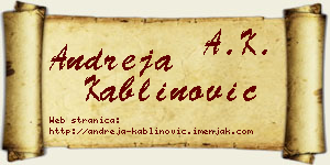 Andreja Kablinović vizit kartica